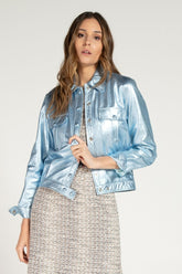 JAQUETA DE COURO METALIZADA