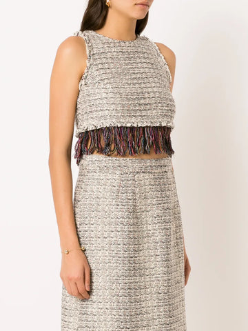 CROPPED TWEED FRINGE